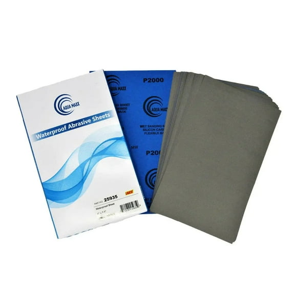 Aqua Maxx Wet or Dry Sandpaper Finishing Sheets 9x5 inch - 2000 GRIT - Box of 50