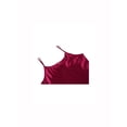 thumbnail image 4 of INSPIRE CHIC Women's Satin Slips Ruffles Hem Spaghetti Strap Plus Size Silky Camisole Nightgown Dress 2XL Burgundy, 4 of 6