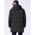 thumbnail image 3 of DARING DIVA Men's Mid-Length Outerwear Zipper Quilted Hooded Padded Coat L Black, 3 of 7
