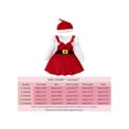 thumbnail image 5 of Suealasg Baby Girls Santa Dress Clothes 3M 6M 9M 12M 18M Infant Girls Solid Color Long Sleeve Romper + Sleeveless Bow Dress + Knotted Hat 3-piece Christmas-themed Party Gifts for Newborn Girls, 5 of 9