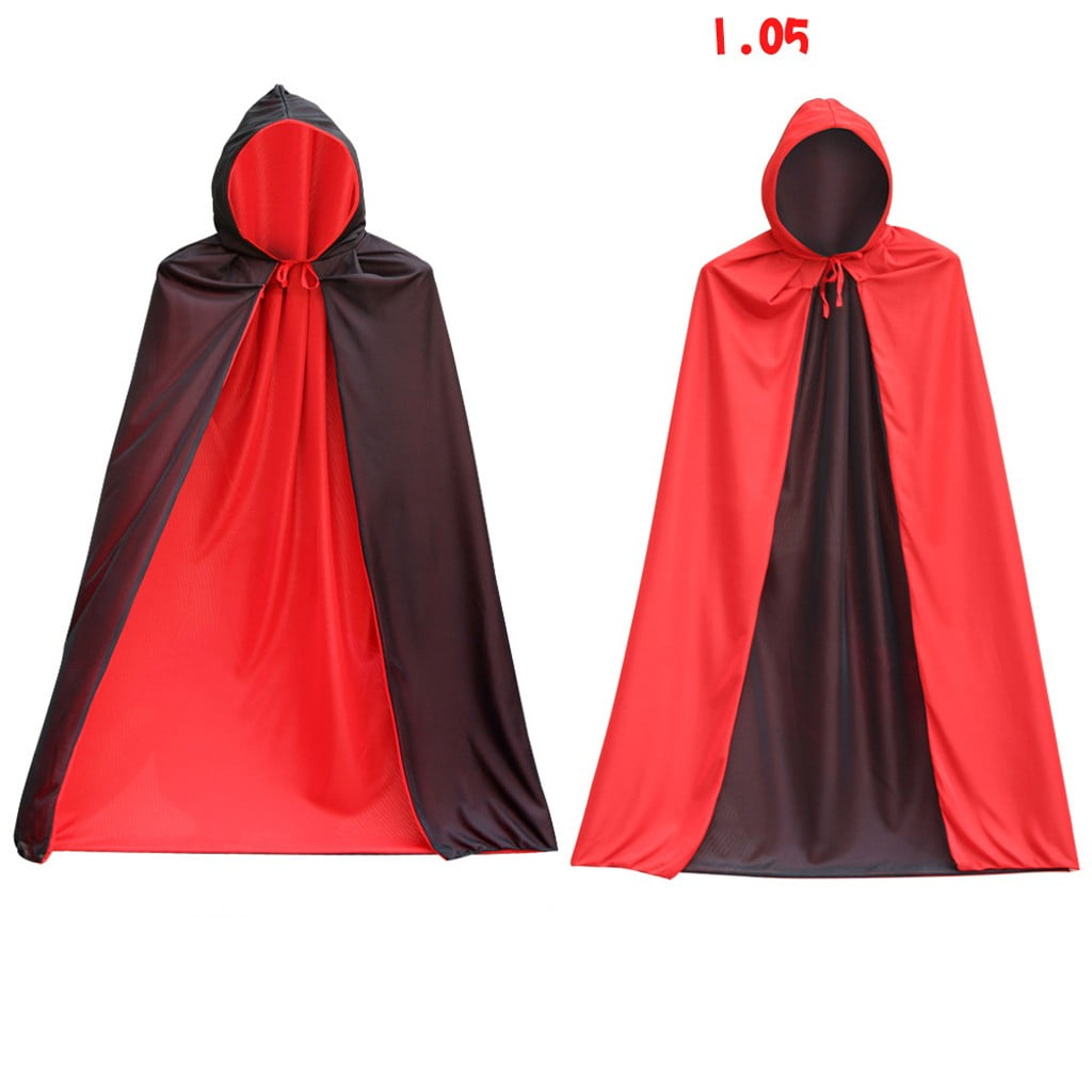 black and red hooded robe