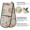 thumbnail image 2 of Yayeee Double Oven Mitt Kitchen Heat Resistant Baking 35" x7" Quilted Glove, Red Watercolor Seashells, 2 of 6