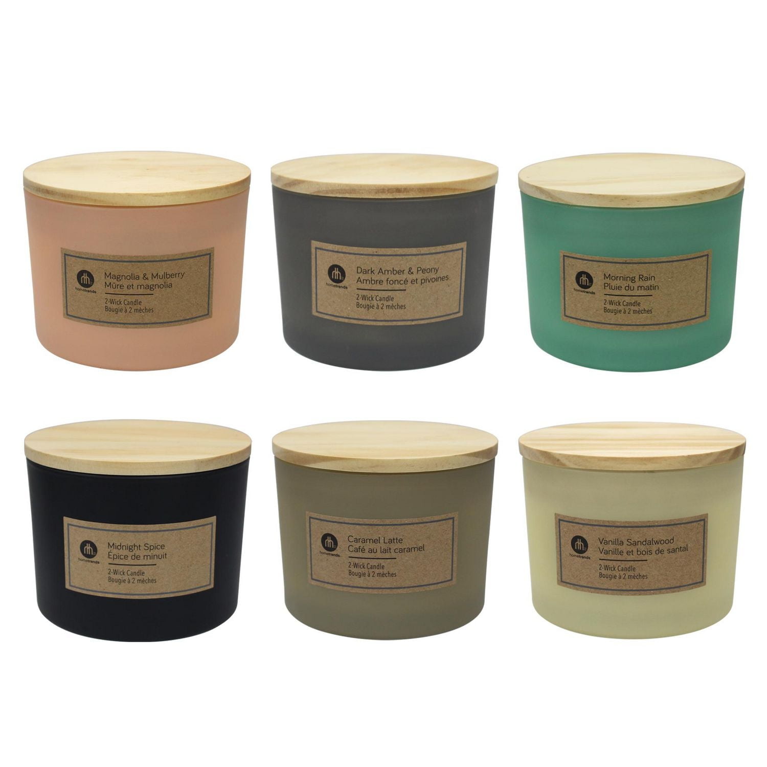 Hometrends 12oz Bougie parfumée à 2 mèches aux café au lait caramel 340g bougie parfumée