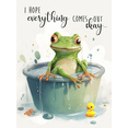 thumbnail image 2 of Warm and lovely frog pattern canvas painting: 8x10 inches, framed, soothing frog pattern, bathroom decorative painting, suitable for bedroom headboard/living room sofa/bathroom side, etc., 2 of 6