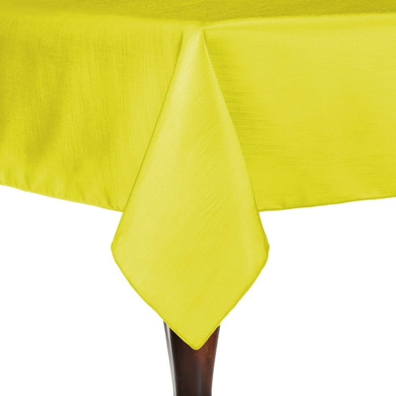 Ultimate Textile (3 Pack) Reversible Shantung Satin - Majestic 72 x 120-Inch Rectangular Tablecloth - for Weddings, Home Parties and Special Event use, Lemon Yellow
