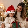 thumbnail image 6 of Cififendec Plush Christmas Santa Hat, 15.75" x 11.81", Embroidered Kids Size Soft Holiday Headwear, 6 of 7