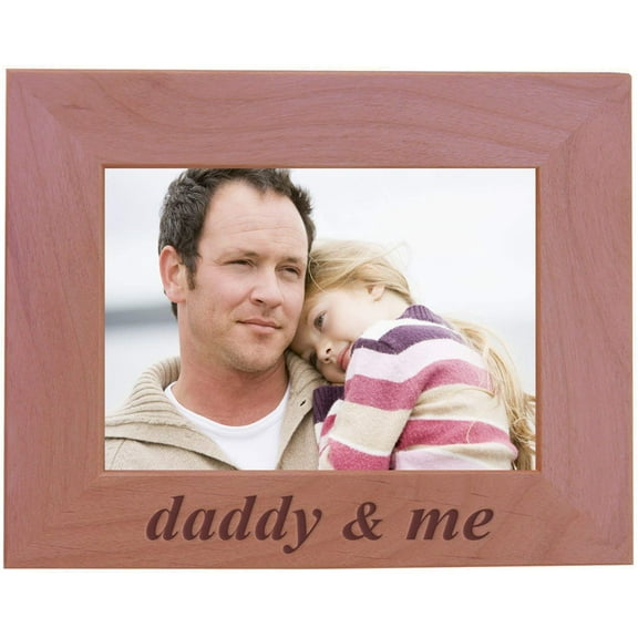 CustomGiftsNow Daddy & Me - Wood Picture Frame - Fits 5x7 Inch Picture for father's or Christmas for dad, father, grandpa (Horizontal)
