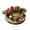 A, variant on JeashCHAT Christmas Candle Plate Holder Tray Set, Round Wooden Decorative Tealight Pillar Candle Plate with Glass Candle Holder, Pine Needles Berries Pinecones - Xmas Party Table Centerpiece