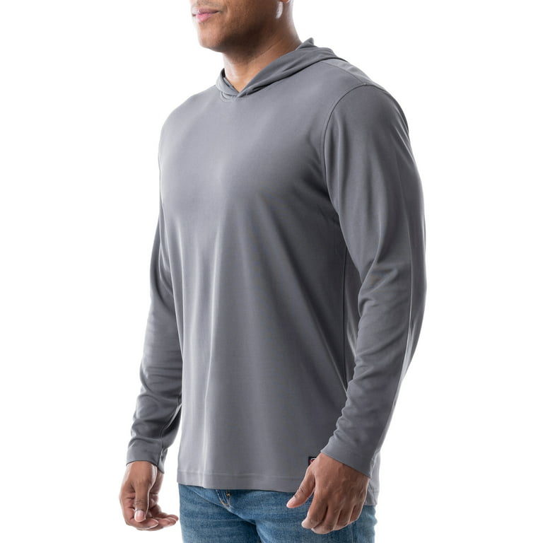 Wrangler Workwear Men's Long Sleeve UPF 40 Sun Shirt with Hoodie