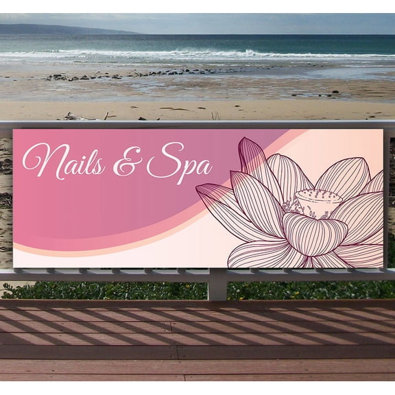 Nails & Spa 13 oz Vinyl Banner With Metal Grommets