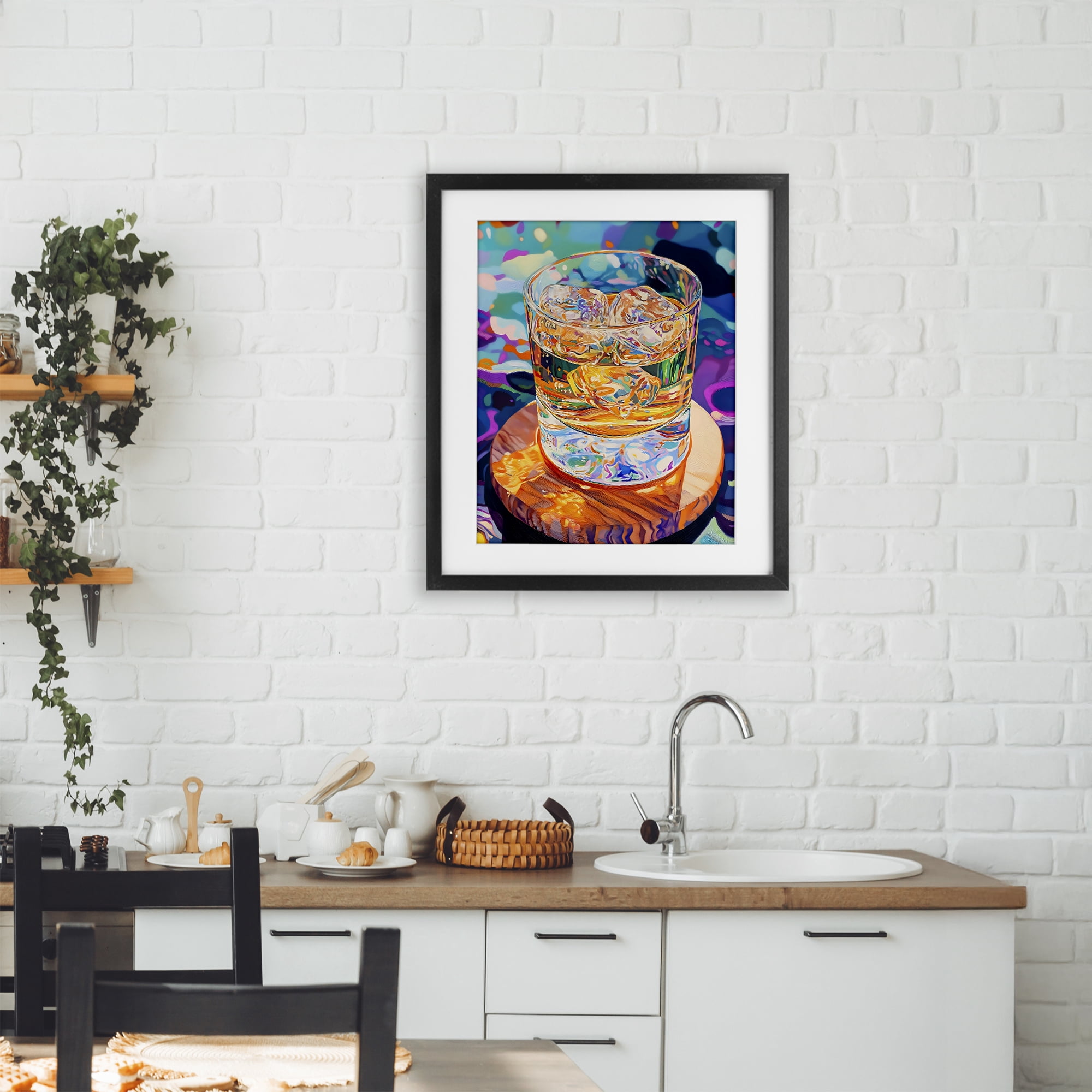 Stupell Industries Ice Cold Glass Reflections Black Framed Print Under Glass, design by Creative Studio