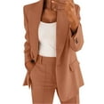 thumbnail image 1 of MIASHUI Cardigan Ajusté à Revers Cranté pour Femmes, Style Blazer Élégant, Veste Décontractée à devant Ouvert pour Femmes Marron,G, 1 of 4