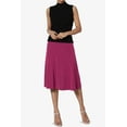 thumbnail image 6 of Women's Simple Foldover Stretch A-Line Flared Knee Length Skirt Comfy Stylish, 6 of 7