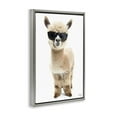 thumbnail image 4 of Stupell Industries Cool Alpaca & Glasses Animals & Insects Painting Gray Floater Framed Art Print Wall Art, 21 x 31, 4 of 10