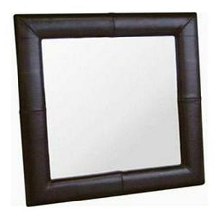 Wholesale Interiors Edmund Square Leather Frame Mirror