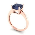 thumbnail image 2 of 2 ct Asscher Cut Simulated Blue Sapphire Solitaire Engagement Ring for Women in 18K Rose Gold, 2 of 5