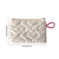 thumbnail image 3 of Quilted Heart Cosmetic Storage Pouch Portable Organizer, Lightweight Zipper Bag For Earphones Coins Makeup And Small Essentials, Compact Travel Accessory Storage Solution, 3 of 6