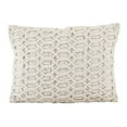 thumbnail image 1 of SARO LIFESTYLE Smocked Textured Design Cotton Down Down Filled Throw Pillow, 14" x 20", Ivory, 1 of 1