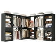 thumbnail image 6 of Homieasy Closet system with 2 wooden drawers, 6 hanging rods and corner tower, corner closet system with hanging, L-shaped walk-in wardrobe organizer, 2000+ lbs capacity, set of 3, Black, 6 of 7