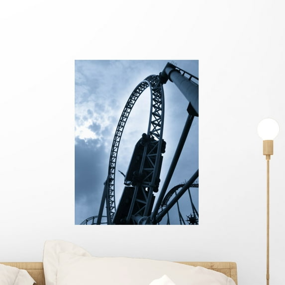 Rollercoaster Wall Mural by Wallmonkeys Peel and Stick Graphic (18 in H x 14 in W) WM357138