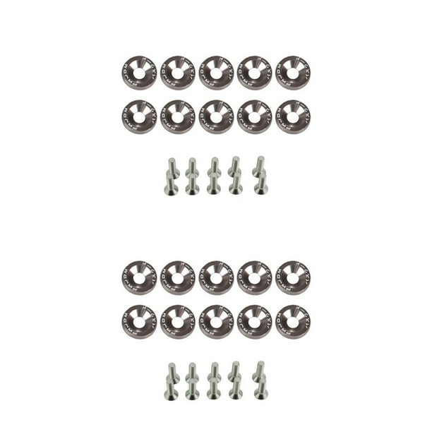 Sidaley Juego de arandelas de tornillos para coche de 10 piezas, juego de arandelas de aleación de aluminio, actualización de automóvil, Type3 NO3