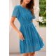 thumbnail image 4 of Vestido PRETTYGARDEN 2025 de verano con cuello en V y volantes de encaje en L - Azul, 4 of 8
