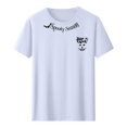 thumbnail image 6 of Stars Moon Funny Graphic Tees for Women Round Neck Short Sleeve Casual Fall Tops Fall Shirts White M, 6 of 6
