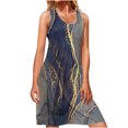 thumbnail image 2 of SMihono Robe d'Été Grande Taille pour Femmes 2023 Été Mode Bord de Mer Décontractée Imprimée Sans Manches à Col Rond, 2 of 6