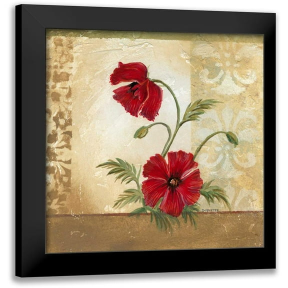 Cuozzo, Marianne D. 12x12 Black Modern Framed Museum Art Print Titled - Red Poppies II