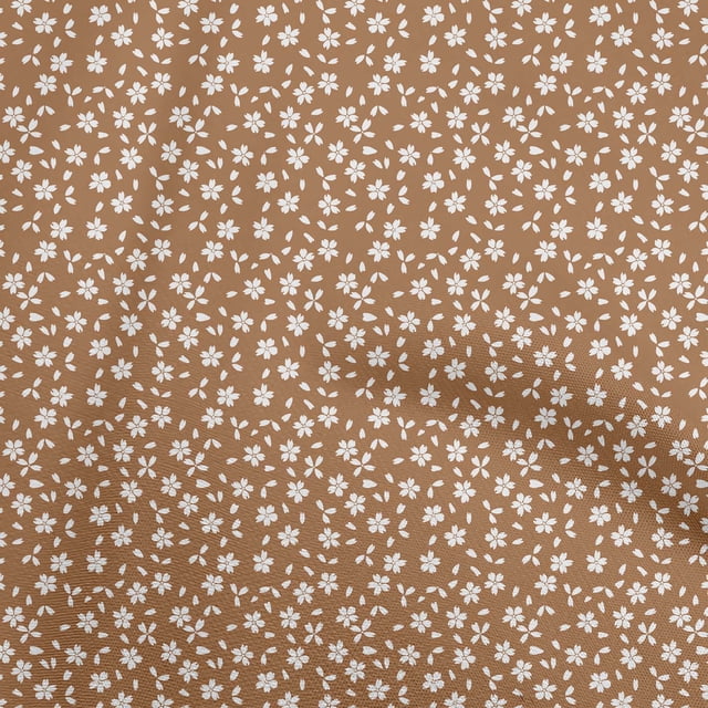 oneOone Viscose Chiffon Brown Fabric Floral Craft Projects Decor Fabric Printed By The Yard 42 Inch Wide