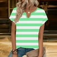thumbnail image 2 of Agkizg Women's Summer V Neck Short Sleeve T Shirt Random Print Basic Layering Casual Fashion Top, 2 of 5