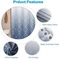 thumbnail image 5 of Navy Blue Stall Shower Curtain Set with Hooks Boho Ombre Shower Curtain 36x72inches Minimalism Geometric Lines Waterproof Fabric Shower Curtains for Bathroom, 5 of 6