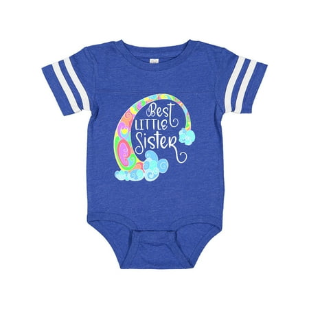 

Inktastic Best Little Sister Colorful Rainbow Swirls Gift Baby Girl Bodysuit