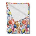 thumbnail image 2 of Fish Soft Flannel Fleece Throw Blanket, Coral Reef Scallop Shells Fish Sea Plants Polyp Murky Nautical Maritime Life, Cozy Plush for Indoor and Outdoor Use, 70" x 90", Multicolor, by Ambesonne, 2 of 5