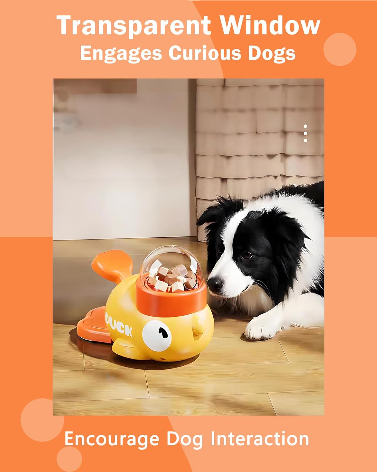 Dog Feeder Puzzle Toy Duck, Interactive Treat Dispenser and Slow Feeder Designed to Mentally Stimulate Your Dog and Encourage Slower, Healthier Eating Habits