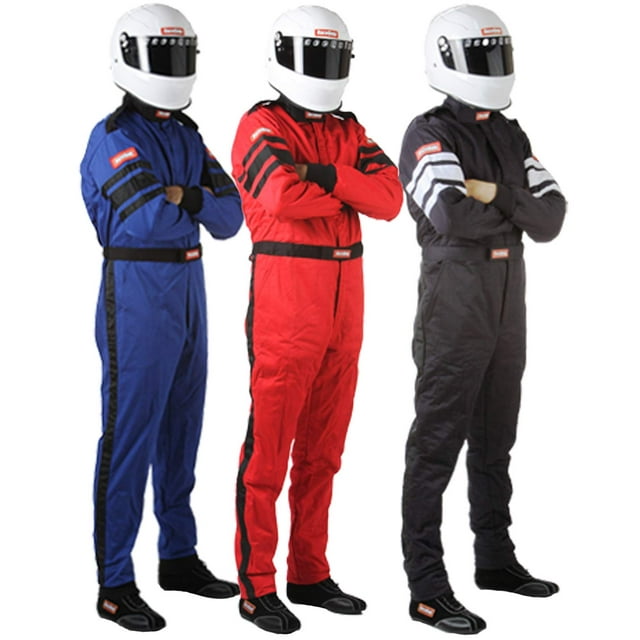 RaceQuip Racing Driver Fire Suit One Piece Multi Layer SFI 3.2A/ 5 Black Medium 120003