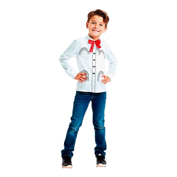 Disfraz Infantil Source Playera Caporal Blanca Talla 6 años Fiestas Patrias 2026