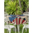 thumbnail image 3 of Outdoor Tablecloth with Umbrella Hole for Patio/Picnic/Party/Camping, Vintage Love Heart Independence Day Waterproof Table Cloth Round Cover Washable, 4th of July Retro Art (Dia 54"), 3 of 9