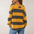 thumbnail image 4 of LYXSSBYX Sweatshirts for Women Loose Fit Women's Fashionable Loose Fitting Casual Color Blocking Stripe Round Neck Long Sleeved Top, 4 of 7