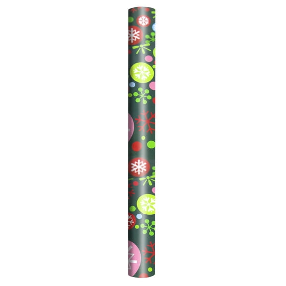 Christmas Single-sided Wrapping Paper, Classic Santa (Pack of 1) Red and Gold Snowflakes, Stripes, Plaid, Santa's Sleigh