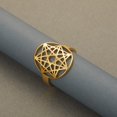 thumbnail image 4 of Heptagram Ring Stainless Steel Wedding Commemorative Romantic Jewelry, 4 of 5
