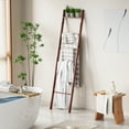 thumbnail image 7 of BAMBANG 6-Tier Blanket Ladder - Wall Leaning Decorative Ladder Storage for Blankets, Quilts & Towels, Rustic Farmhouse Decor Ladder for Living Room Bedroom Bathroom, Brown, 7 of 7