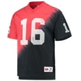 thumbnail image 2 of Men's Mitchell & Ness Joe Montana Black/Red San Francisco 49ers Retired Player Name & Number Diagonal Tie-Dye V-Neck, 2 of 3