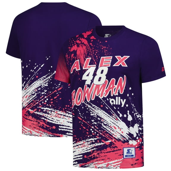 Men's Starter Purple Alex Bowman Touchdown Extreme T-Shirt