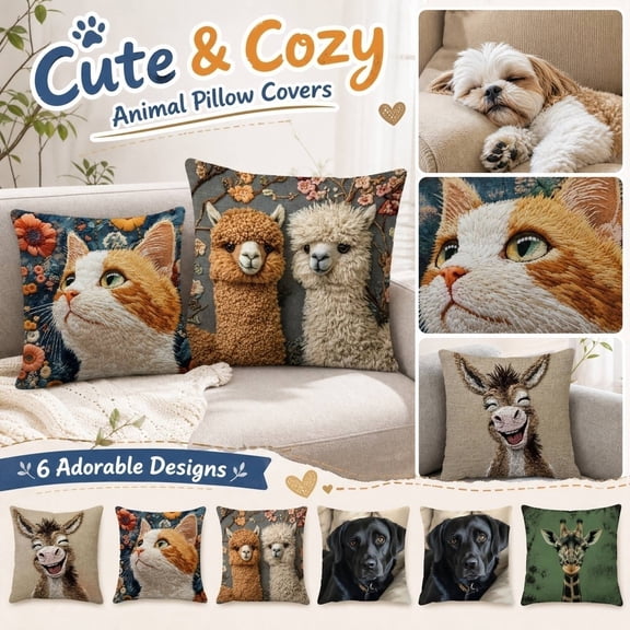 Throw Pillow Covers 18x18 Inch, Decorative Square Pillowcases, Farmhouse Holiday Cushion Covers for Couch Sofa Living Room Bedroom Outdoor Home Decor