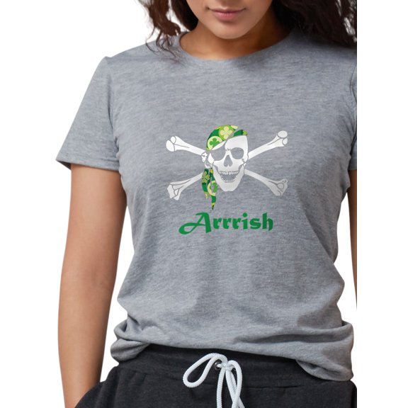 CafePress - Arrish Irish Pirate Skull And Crossbones Women's D - Womens Tri-blend T-Shirt
