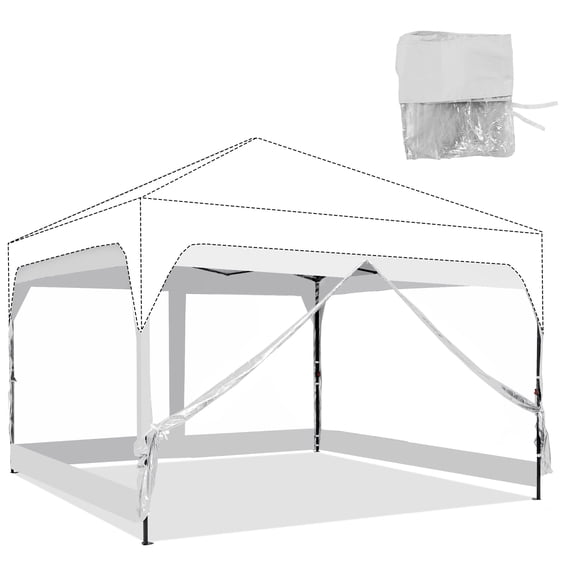 Outdoor Basic Canopy Tent Replacement PVC High-Transparency Material Sidewalls for 12x12 Pop Up Canopy Water Resistant,99% UV Protection,4 Piece Sidewalls Only(Canopy Tent NOT Included),White