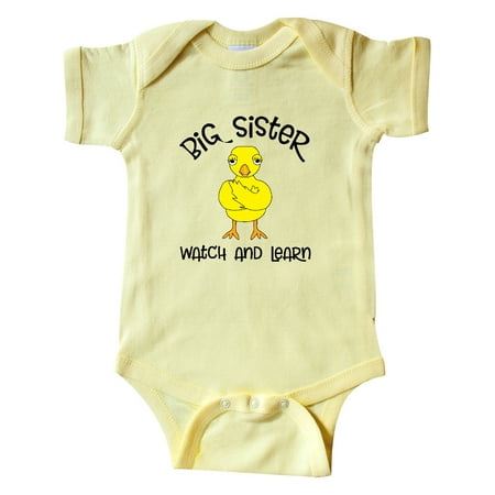 

Inktastic Big Sis Watch and Learn Gift Baby Girl Bodysuit