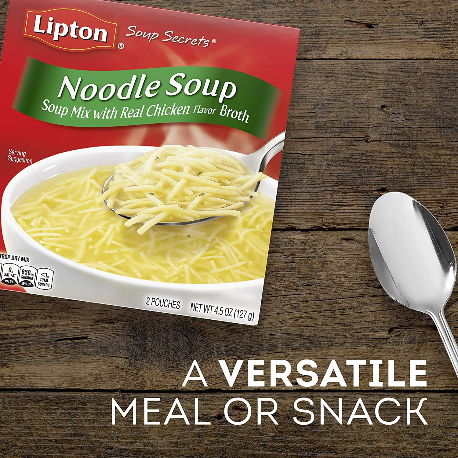 Lipton Soup Secrets Instant Soup Mix For a Warm Bowl of Soup Noodle Soup Made With Real Chicken Broth Flavor 4.5 oz, Pack of 4
