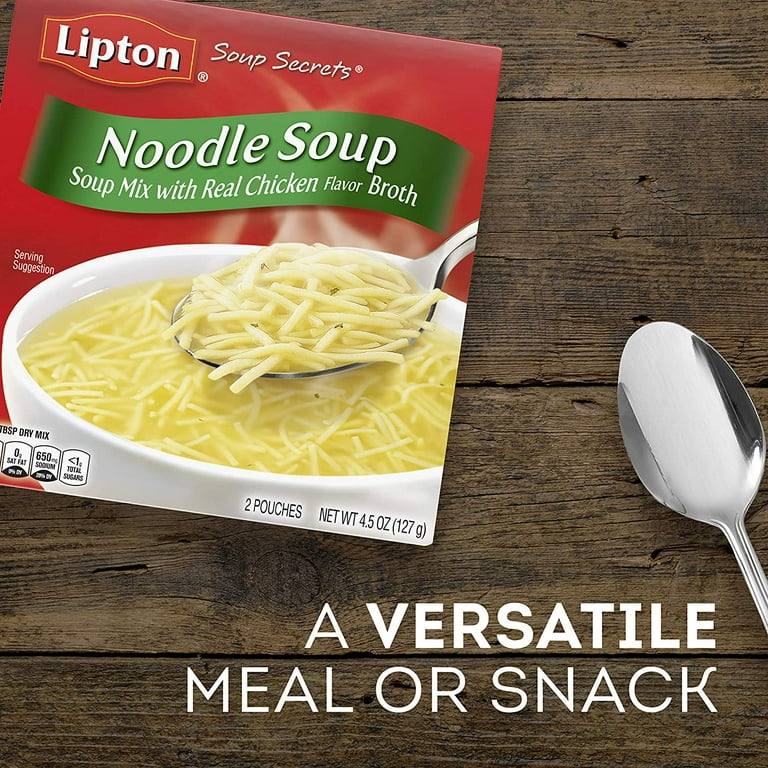 Lipton Soup Secrets Noodle Soup Chicken Broth 4.5 oz, 2 Pack Pouch